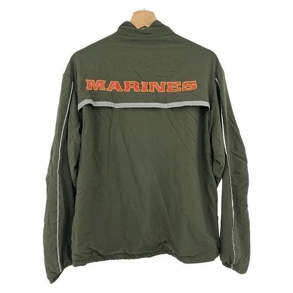 New Balance x USMC Marine Corps (M) Men's Green Zip Up Running Jacket M485000 - Picture 2 of 8